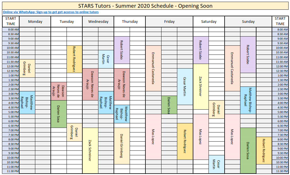 Schedule page 1 FIU STARS